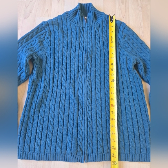 L.L. Bean Zip Cable Knit Sweater Size Xl - Picture 5 of 9